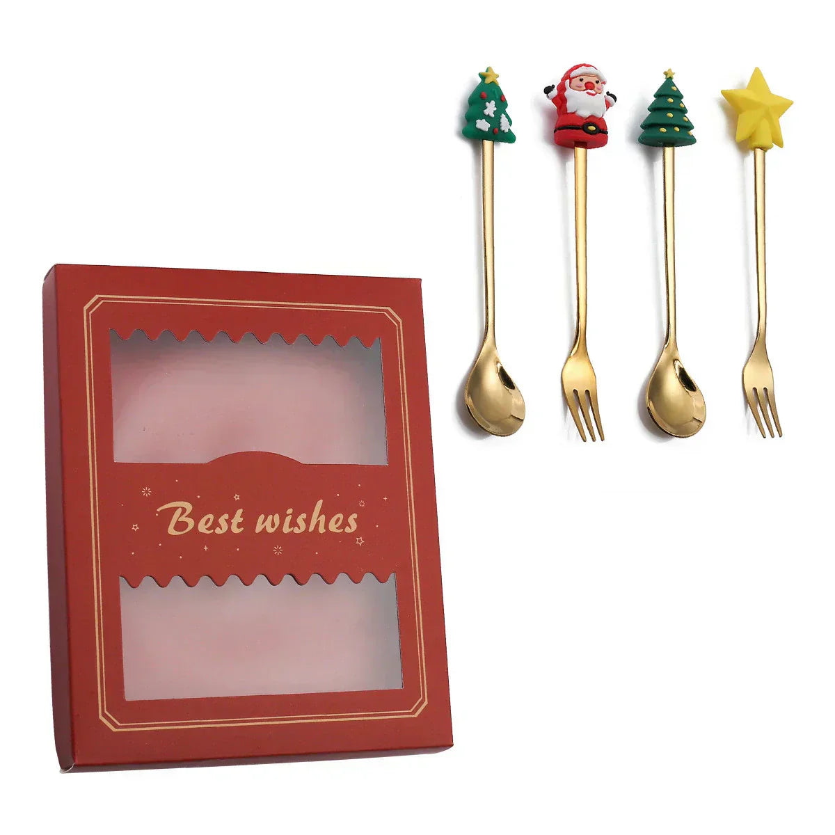 Golden design Christmas cutlery set