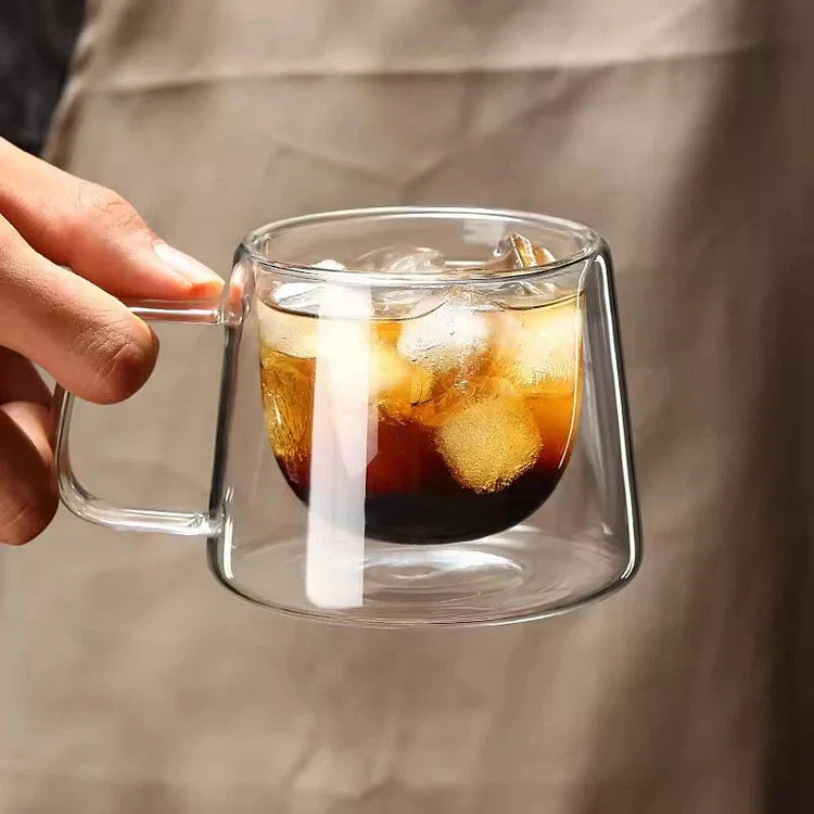 Premium Double Glass Mugs - Modern & Durable Drinkware