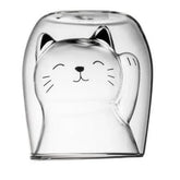 Fortune cup Cat glass Double Wall Tumbler - 250 ml - Market Moda