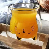 Fortune cup Cat glass Double Wall Tumbler - 250 ml - Market Moda